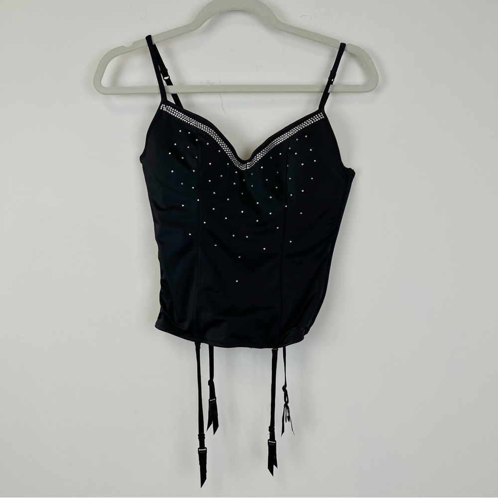 Victoria's Secret Corset Women's Black Rhinestone Embellished 34C
